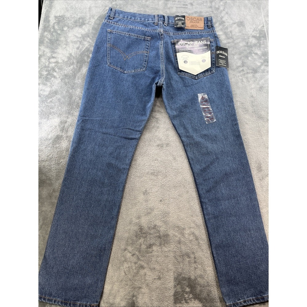 NWT Men's Oscar Jeans Style 999 Comfort‎ Fit Stone Wash Blue Denim 38x34
